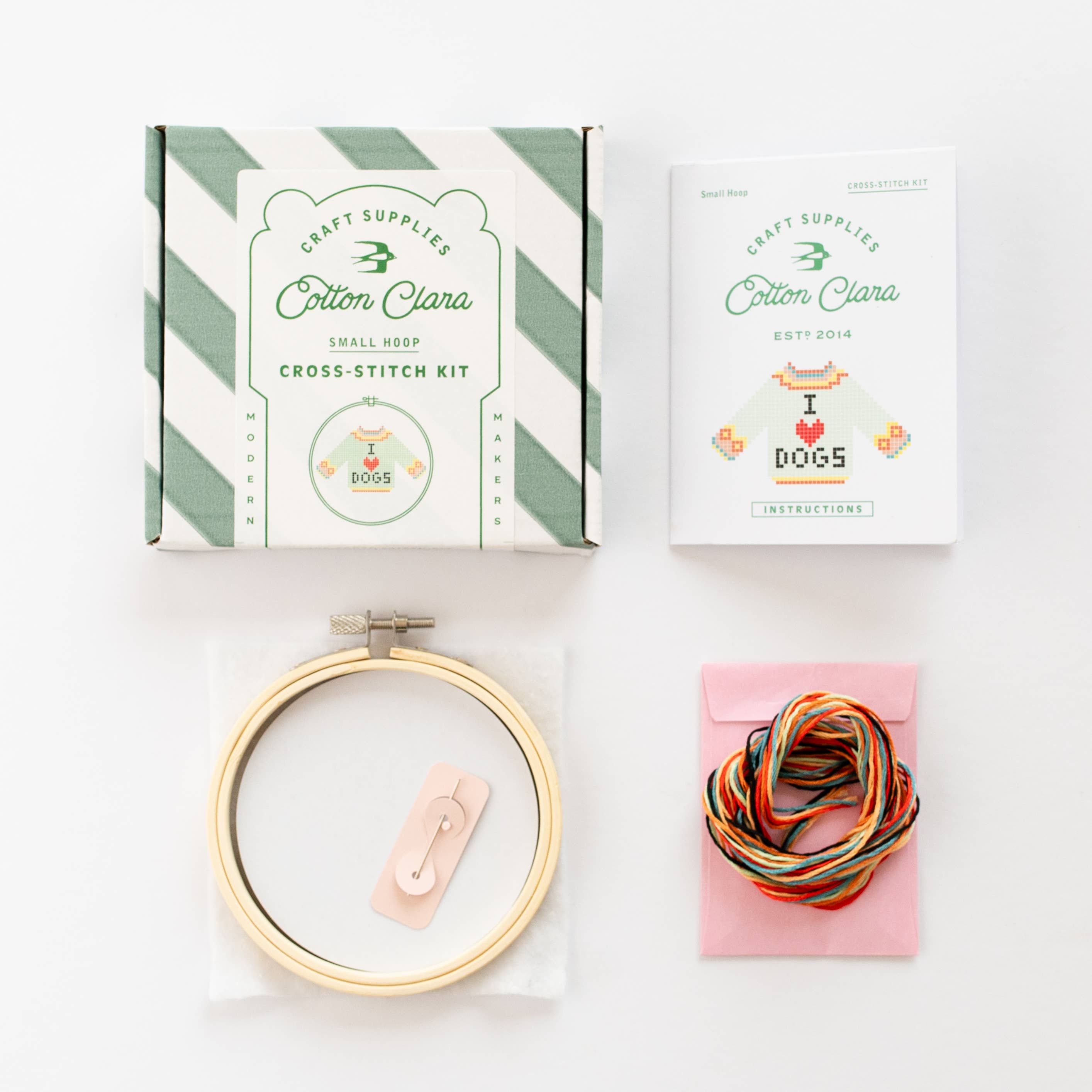 I love dogs cross stitch kit