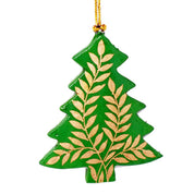Set of 3 Hand-Painted Wooden Christmas Tree Decoration