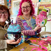 Workshop upcycle scrappy beetle bug wall hanging