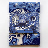 Moonlit Fox Woodland Cotton Tea Towel