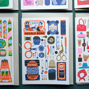 Sewing Supplies Greeting Card, Illustrated Craft Card for Sewing Lover