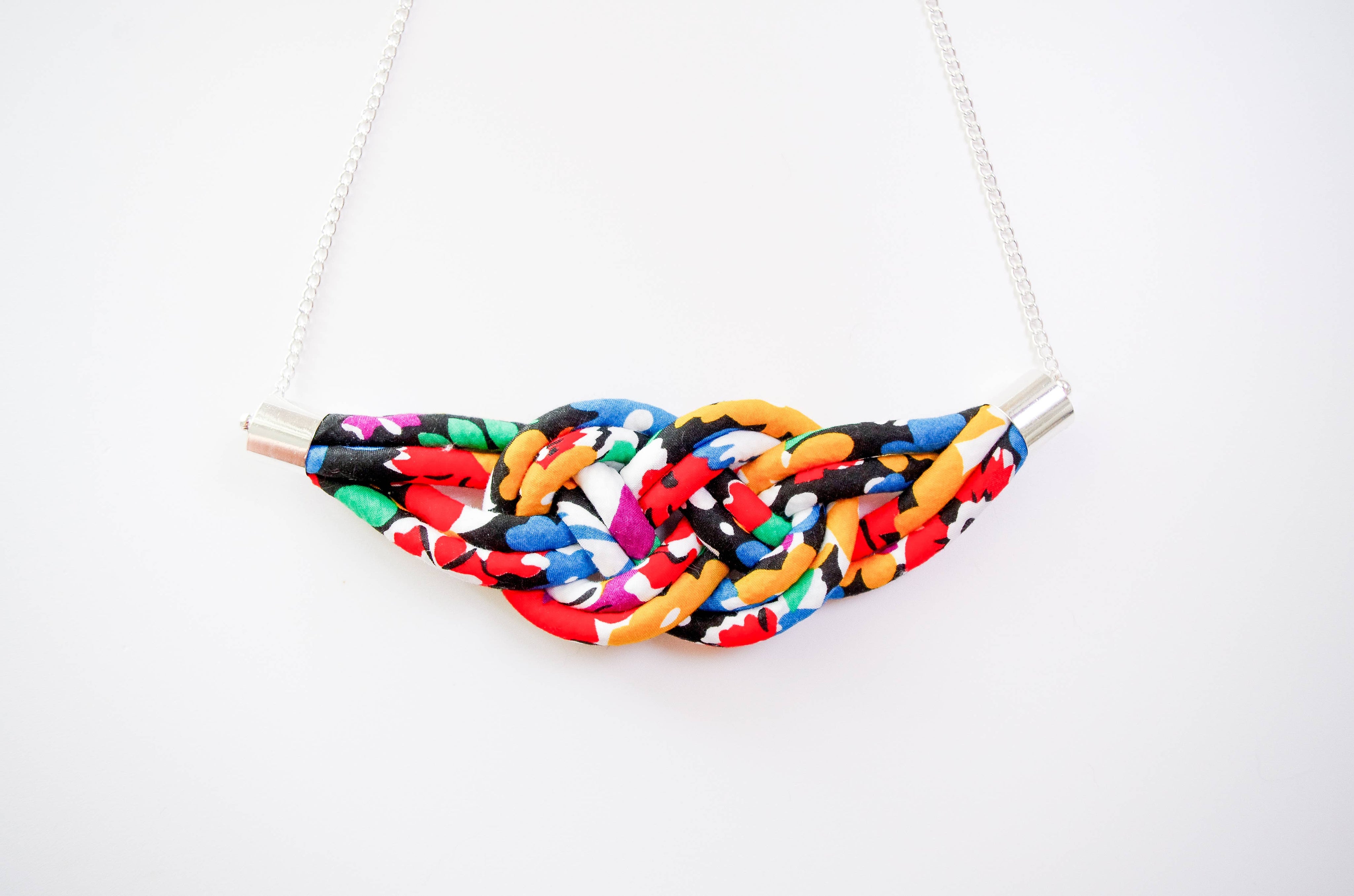 Chunky Liberty Fabric Knot Pendant - Deco Florals: Gloria Lomo