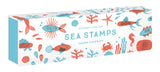 Sea Stamps Rubber Stamp Set, 25 Ocean-Themed Creative Stamps for Crafts & Gifts