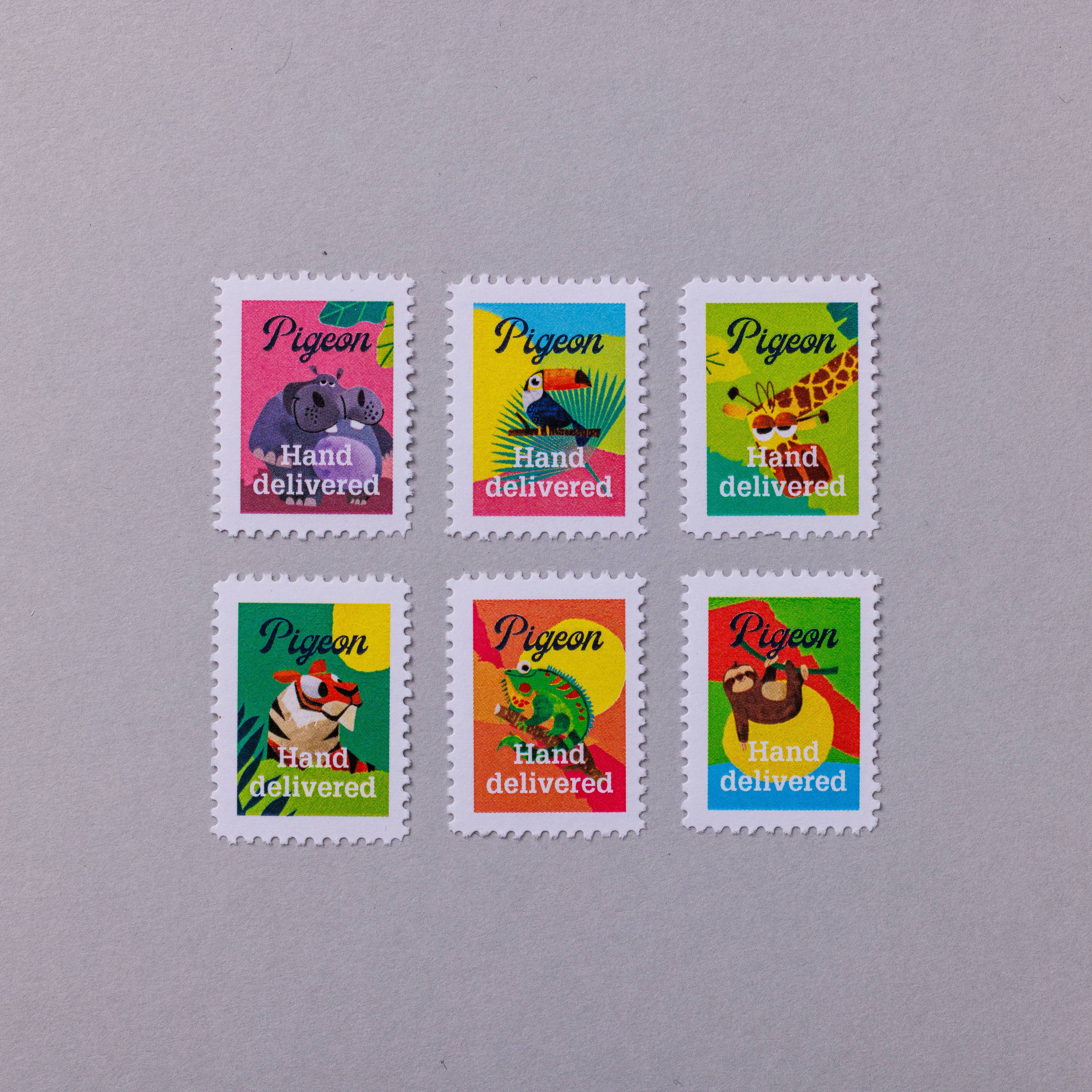Pack of 6 hand delivery stamps, seals for letters
