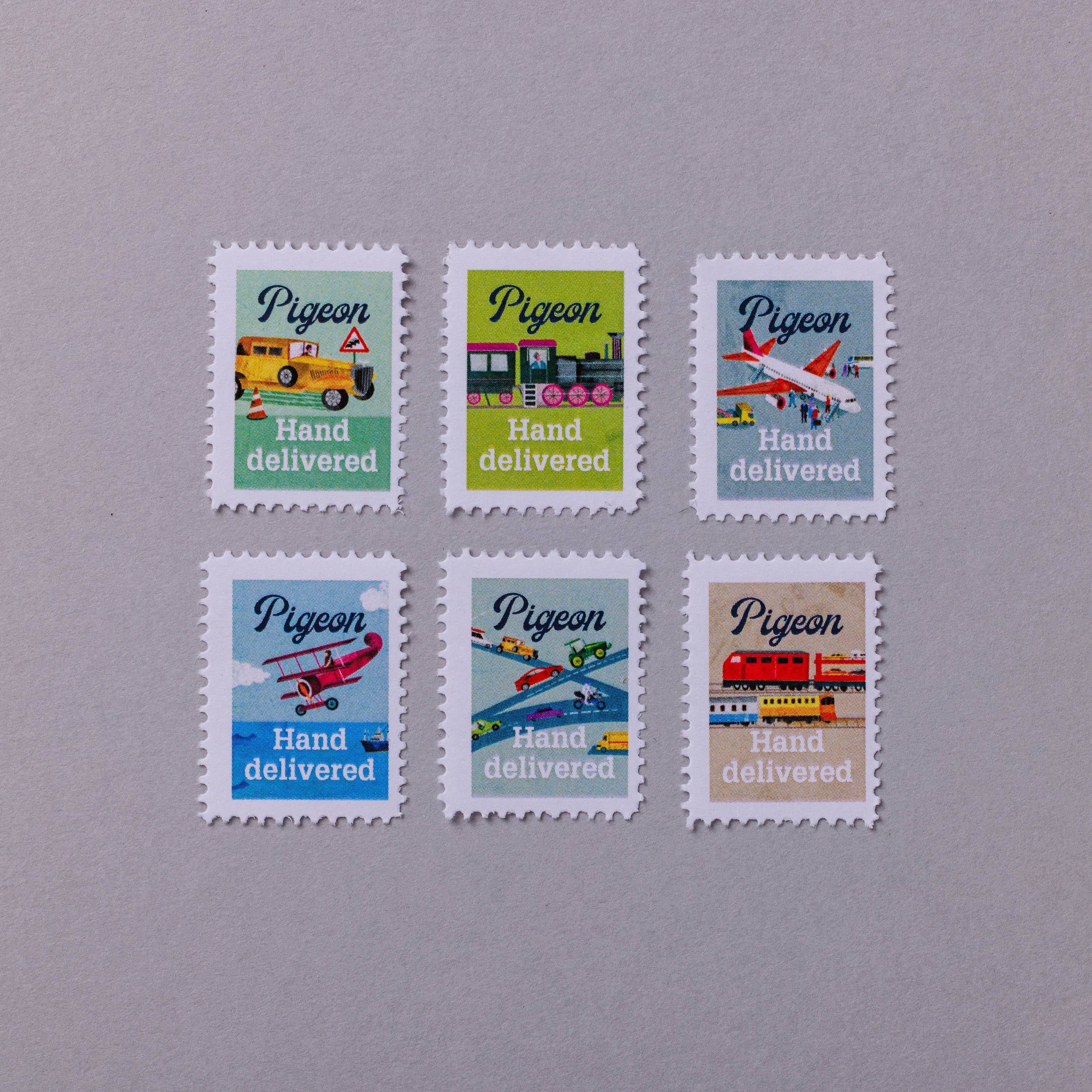 Pack of 6 hand delivery stamps, seals for letters
