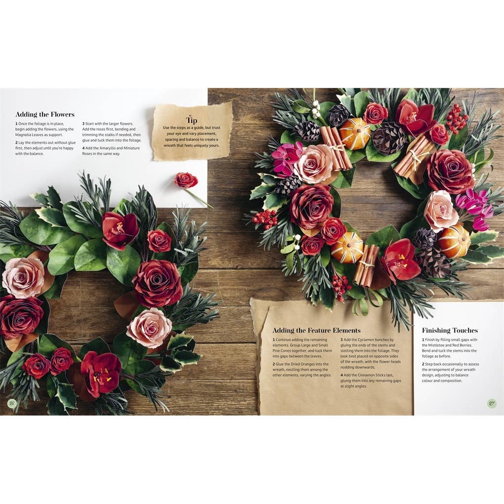 Bouquet in a Book: Christmas Wreath Papercraft Kit