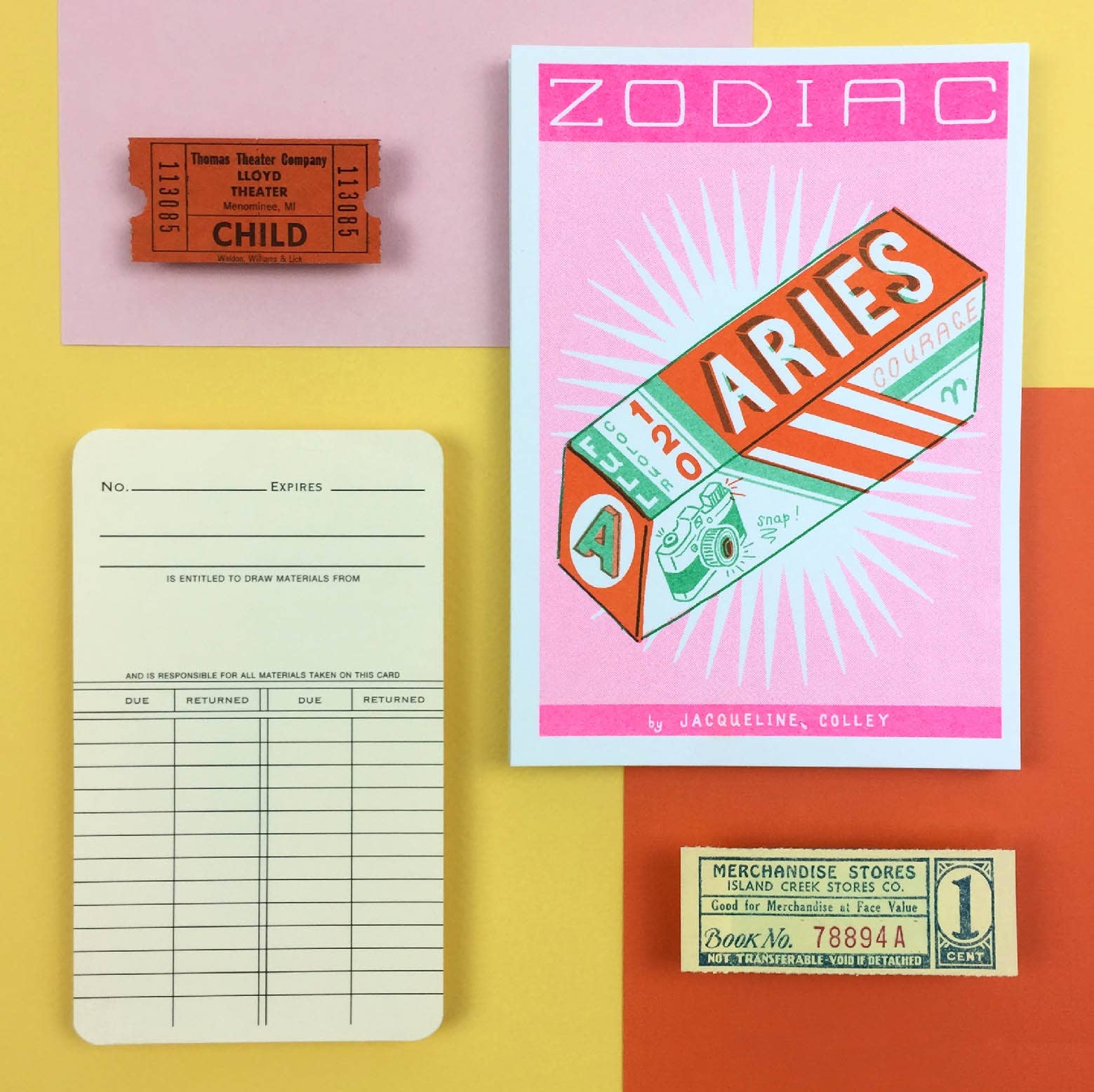 A6 Aries Mini Zodiac print