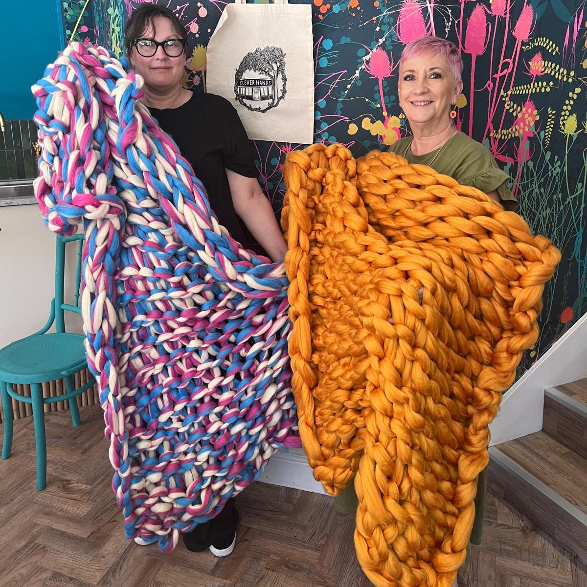 Arm knitting -  a snuggle blanket
