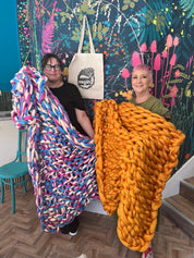 Arm knitting -  a snuggle blanket