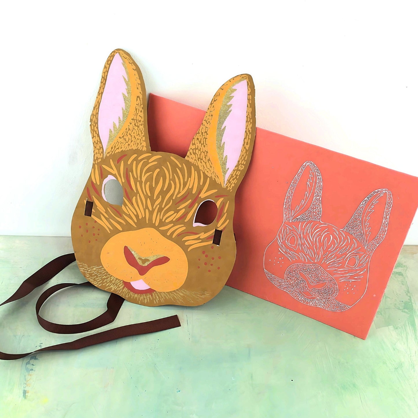 Greeting card & rabbit mask