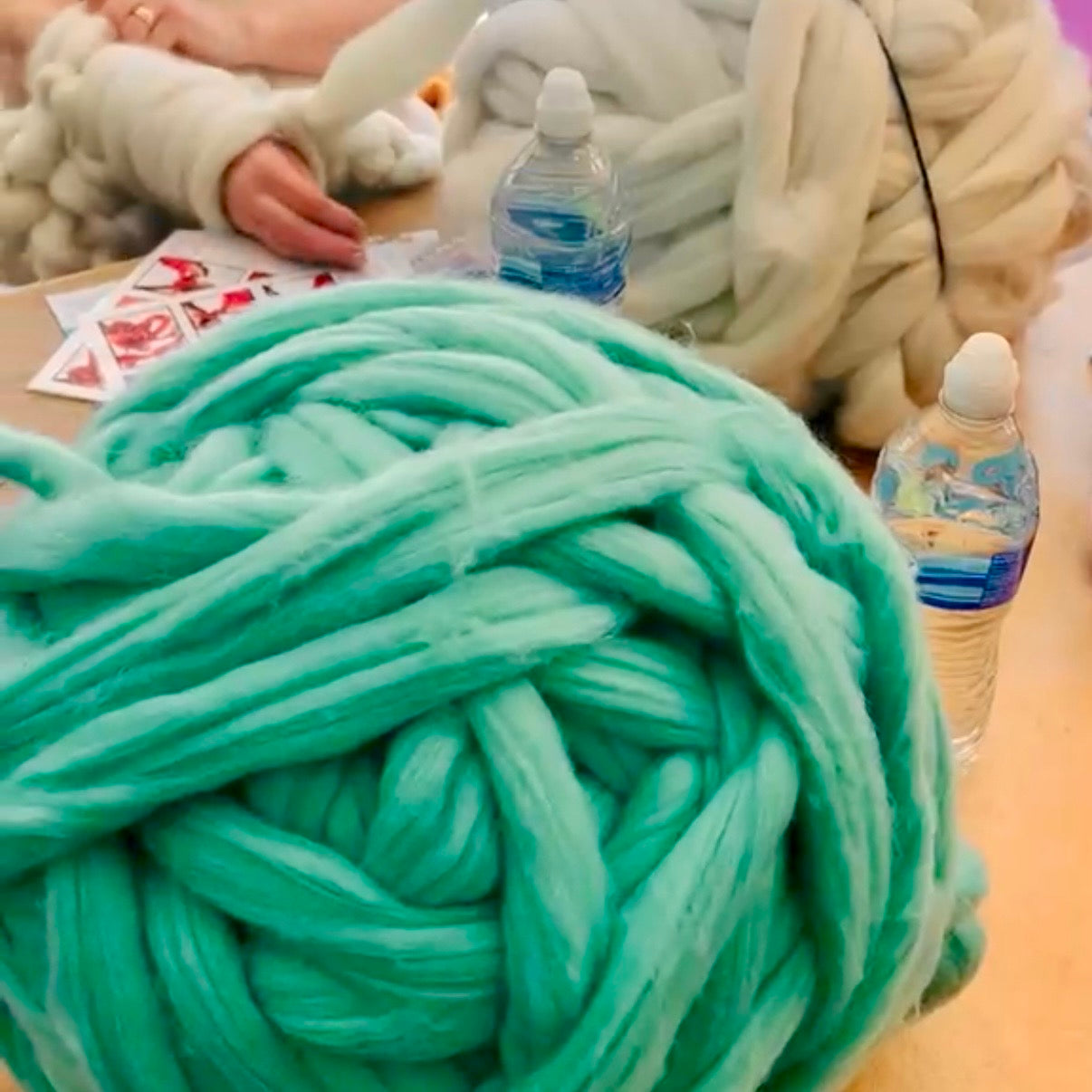 Arm knitting -  a snuggle blanket
