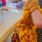 Arm knitting -  a snuggle blanket