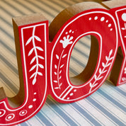 JOY Painted Wooden Christmas sign