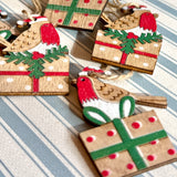 Wooden painted Robin gift tags or tree decs, set of 8