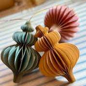 Set of 3 Paper Sculp Hanging Decs