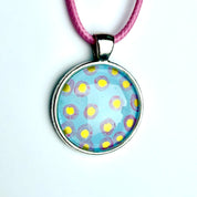 Original Gel Print Art Necklace by Bev Evans, petal collection