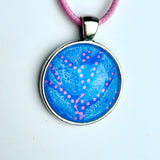 Original Gel Print Art Necklace by Bev Evans, petal collection