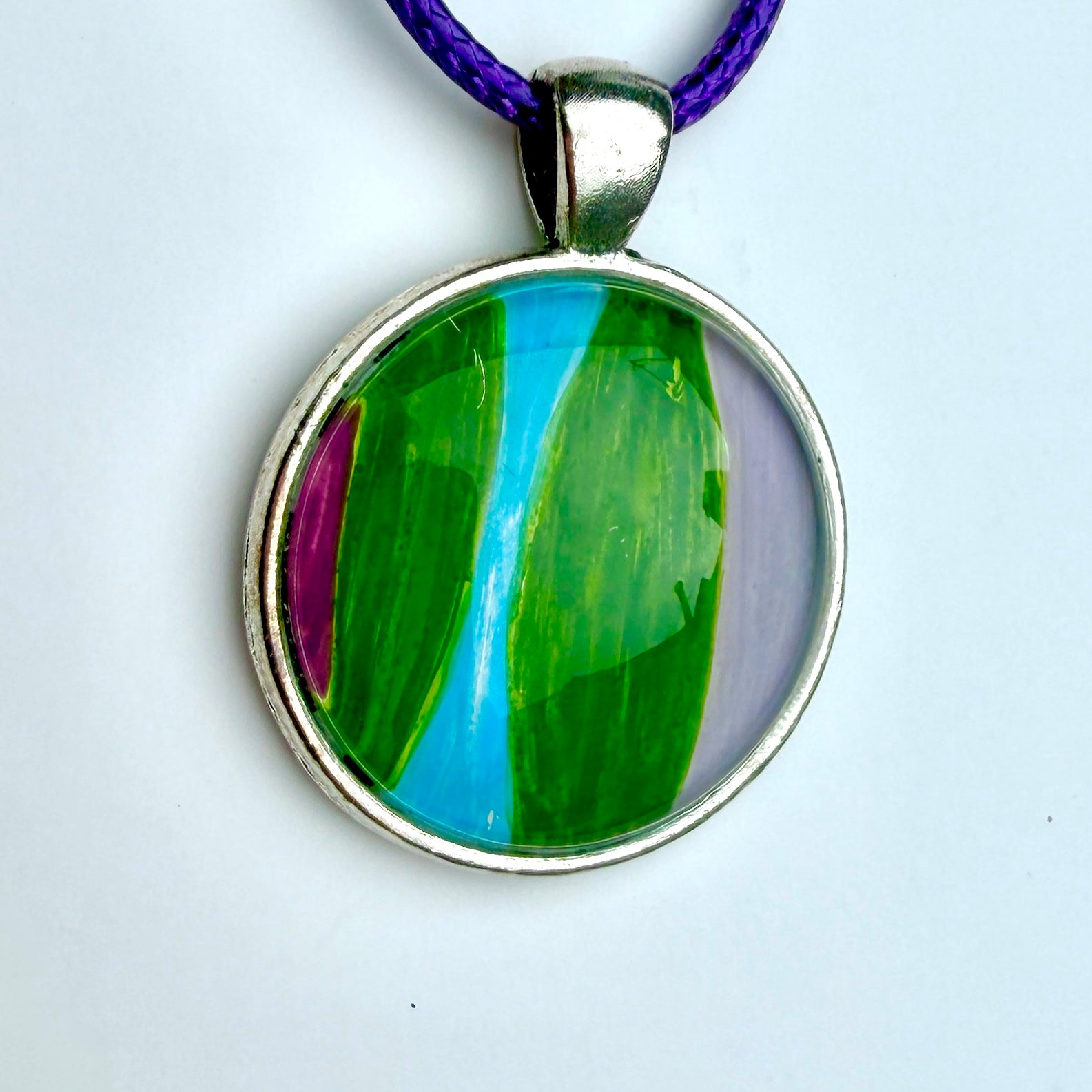 Original Gel Print Art Necklace by Bev Evans, Abstract collection