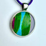 Original Gel Print Art Necklace by Bev Evans, Abstract collection
