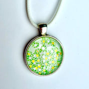Original Gel Print Art Necklace by Bev Evans, petal collection