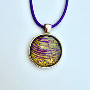 Original Gel Print Art Necklace by Bev Evans, mineral collection
