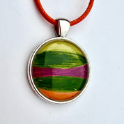 Original Gel Print Art Necklace by Bev Evans, Abstract collection