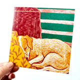 Afternoon Nap Wood Engraving Card