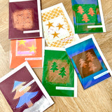 Original Gel Print Christmas card