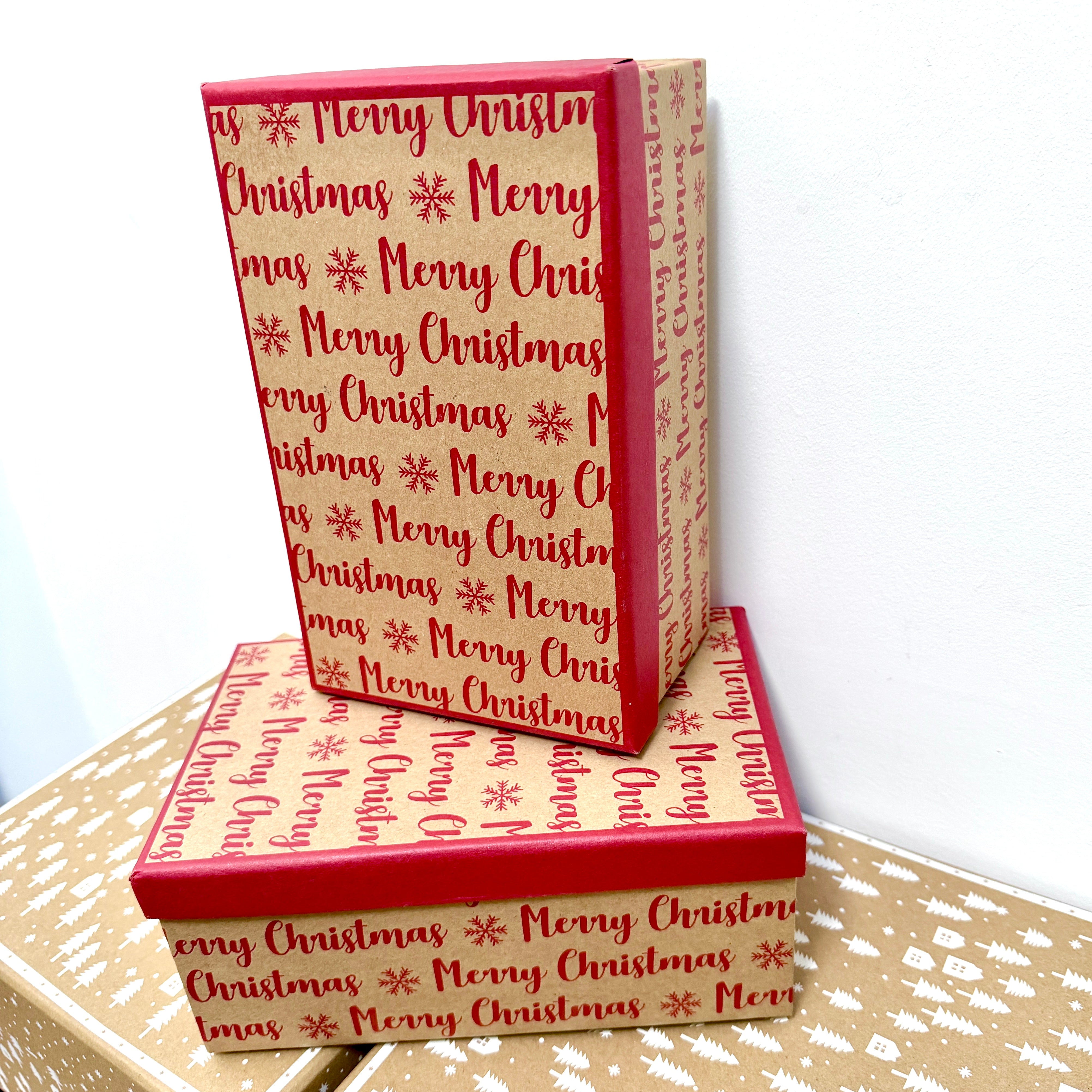 Christmas gift box red & kraft