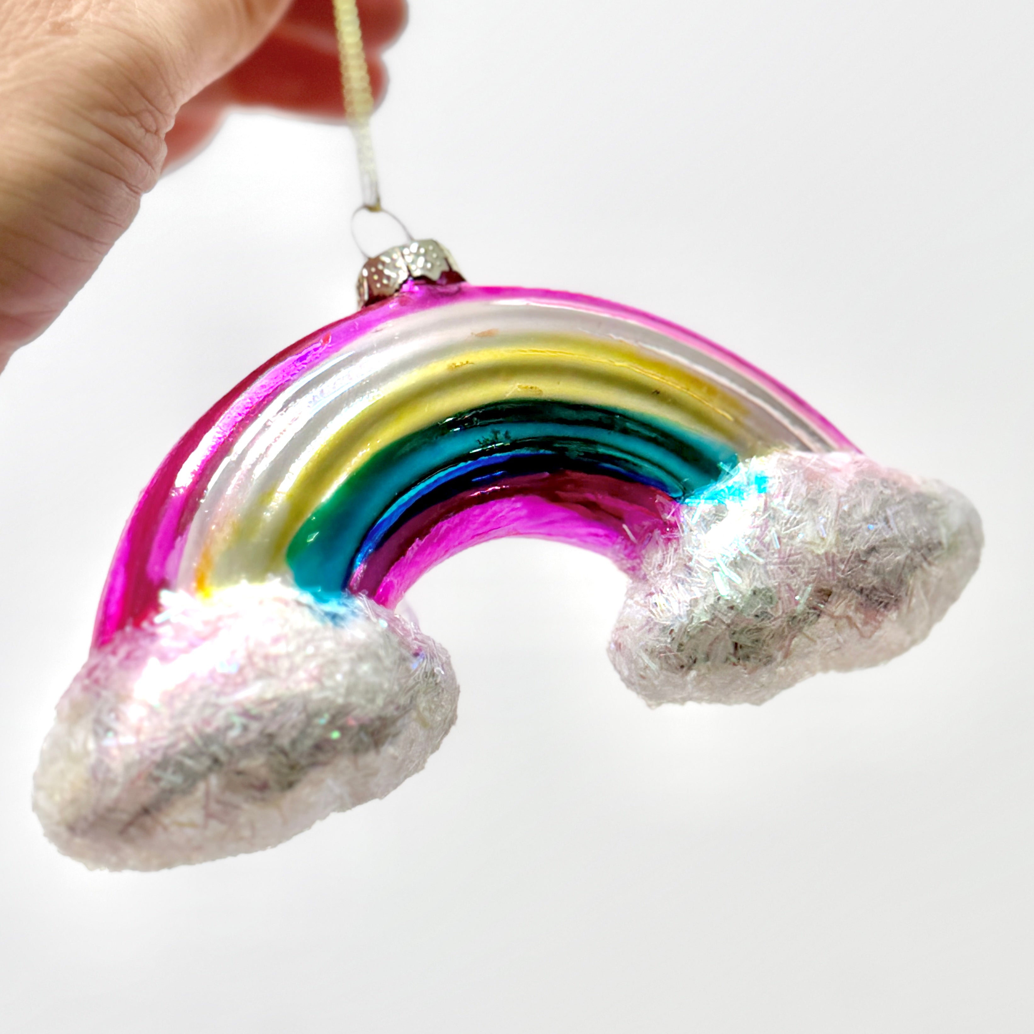 Glass Rainbow Christmas Decoration