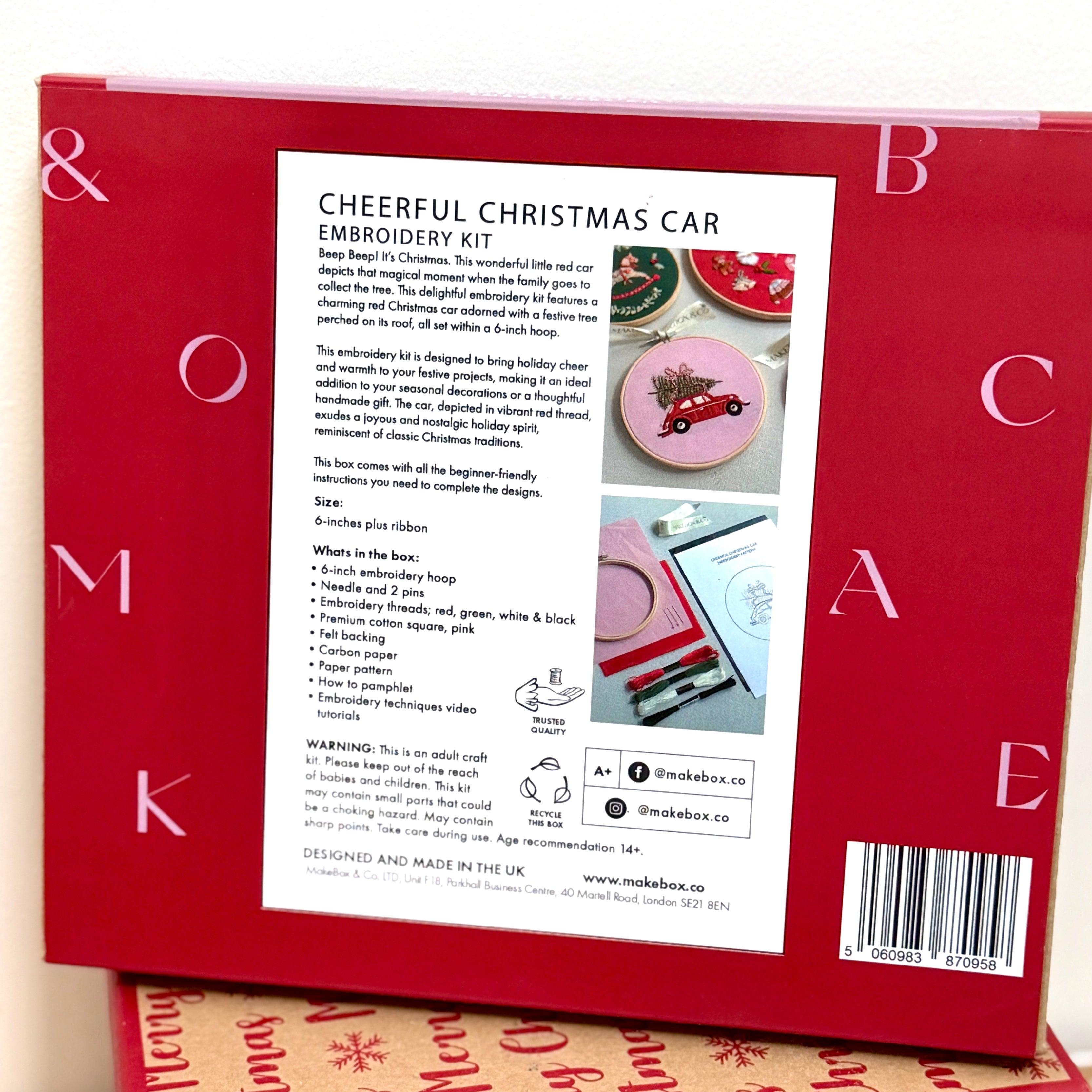 Cheerful Christmas Car Embroidery Kit