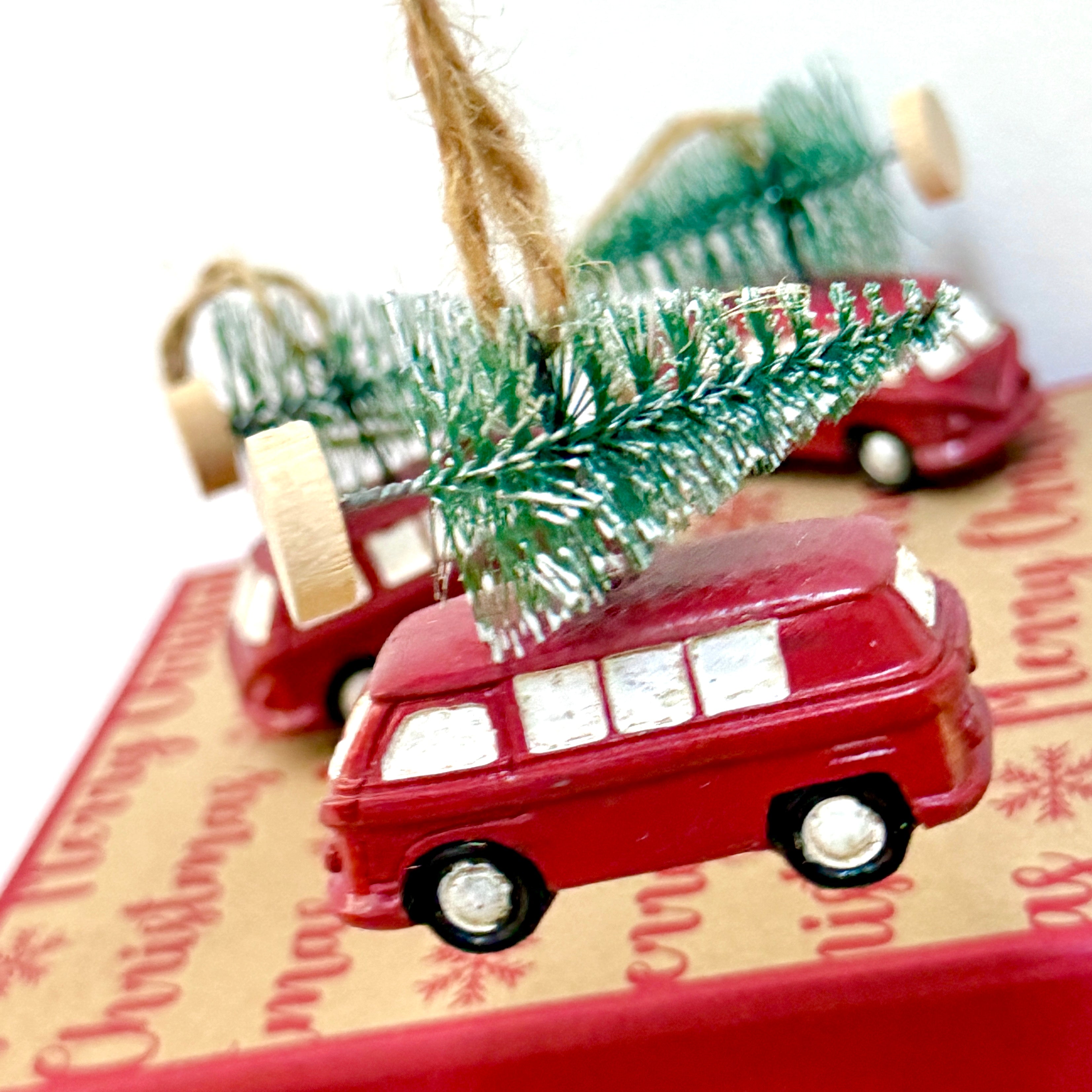 Hand-Painted Christmas Camper Van Decoration