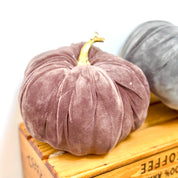 Large Velvet Pumpkin – Chestnut Brown or Dove Grey
