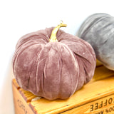 Large Velvet Pumpkin – Chestnut Brown or Dove Grey
