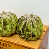 Green Velvet Pumpkin Decoration