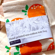 Hand-Printed Eco Cotton Tote Bag, hand printed
