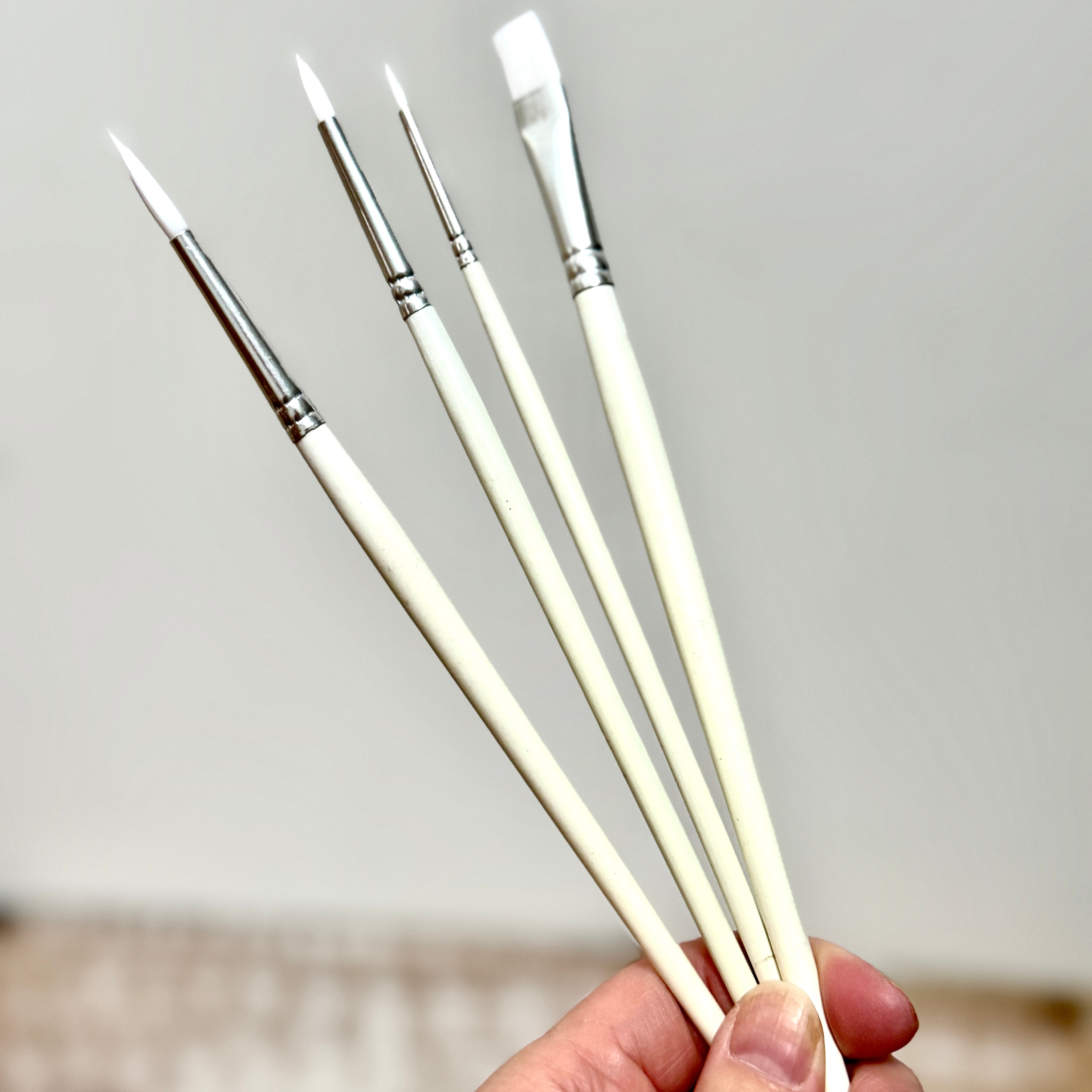 Artist Brush set, Synthetic Sable in 4 sizes