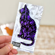 Hand painted cat brooch