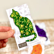 Hand painted cat brooch