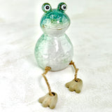 Ceramic Frog with String Legs, Bookcase Buddy