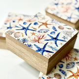 Coastal Shell Design Wooden Keepsake Box