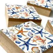 Clever Hands Coastal Shell Design Wooden Keepsake Box