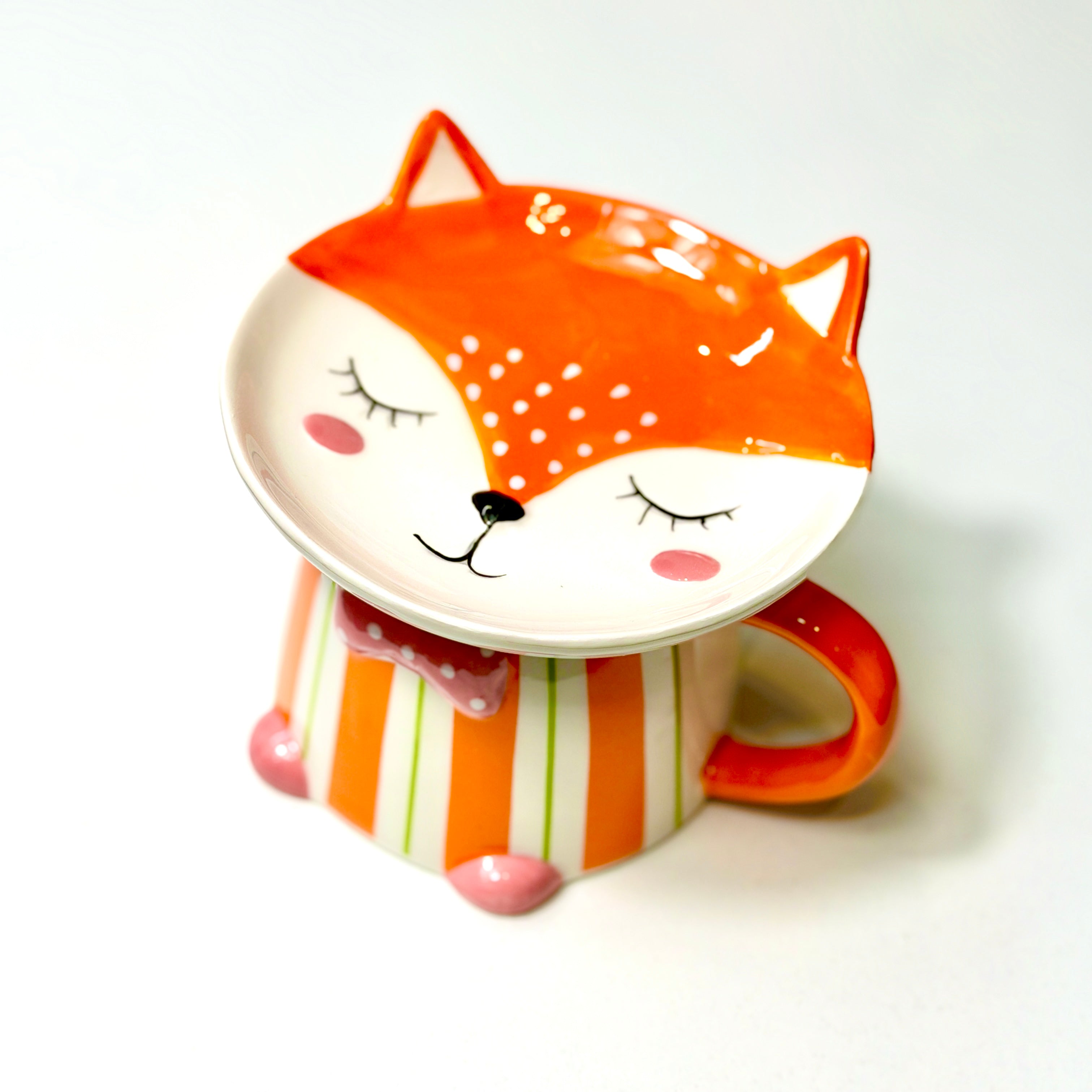 Fox Mug & Plate Set – Hand Painted