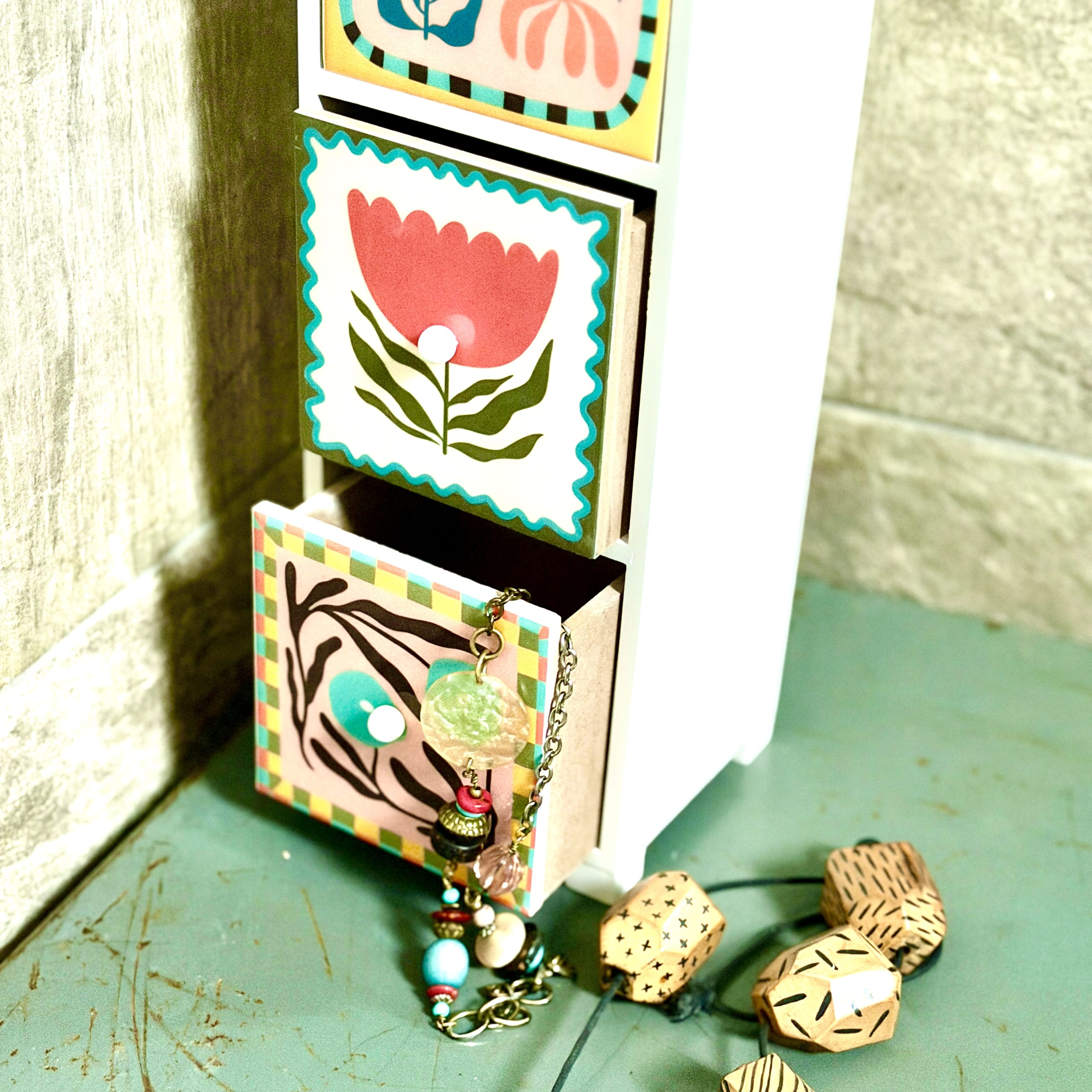 Clever Hands Floral 3 Drawer Colourful Storage Chest