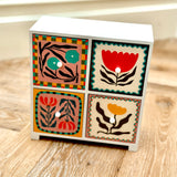 Floral 4 Drawer Colourful Storage Chest
