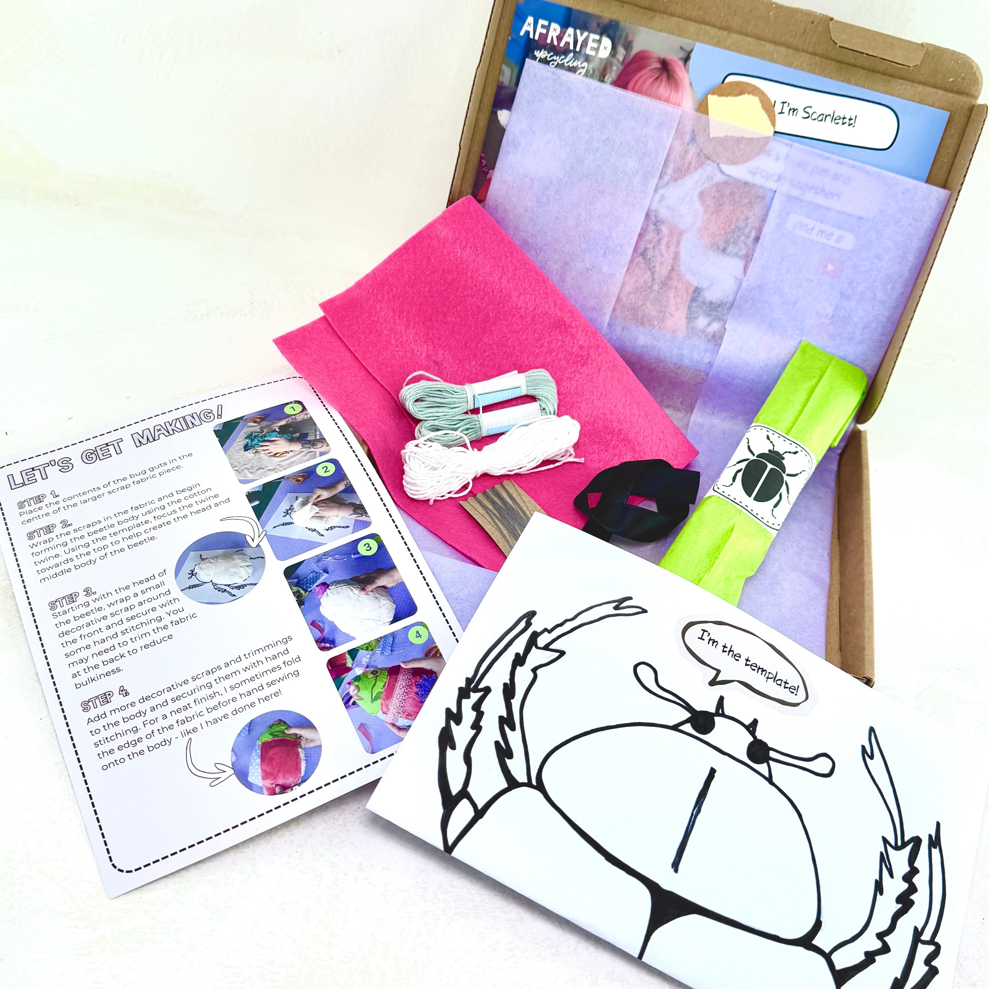 Scrap Fabric Beetle Sewing Upcycle Kit