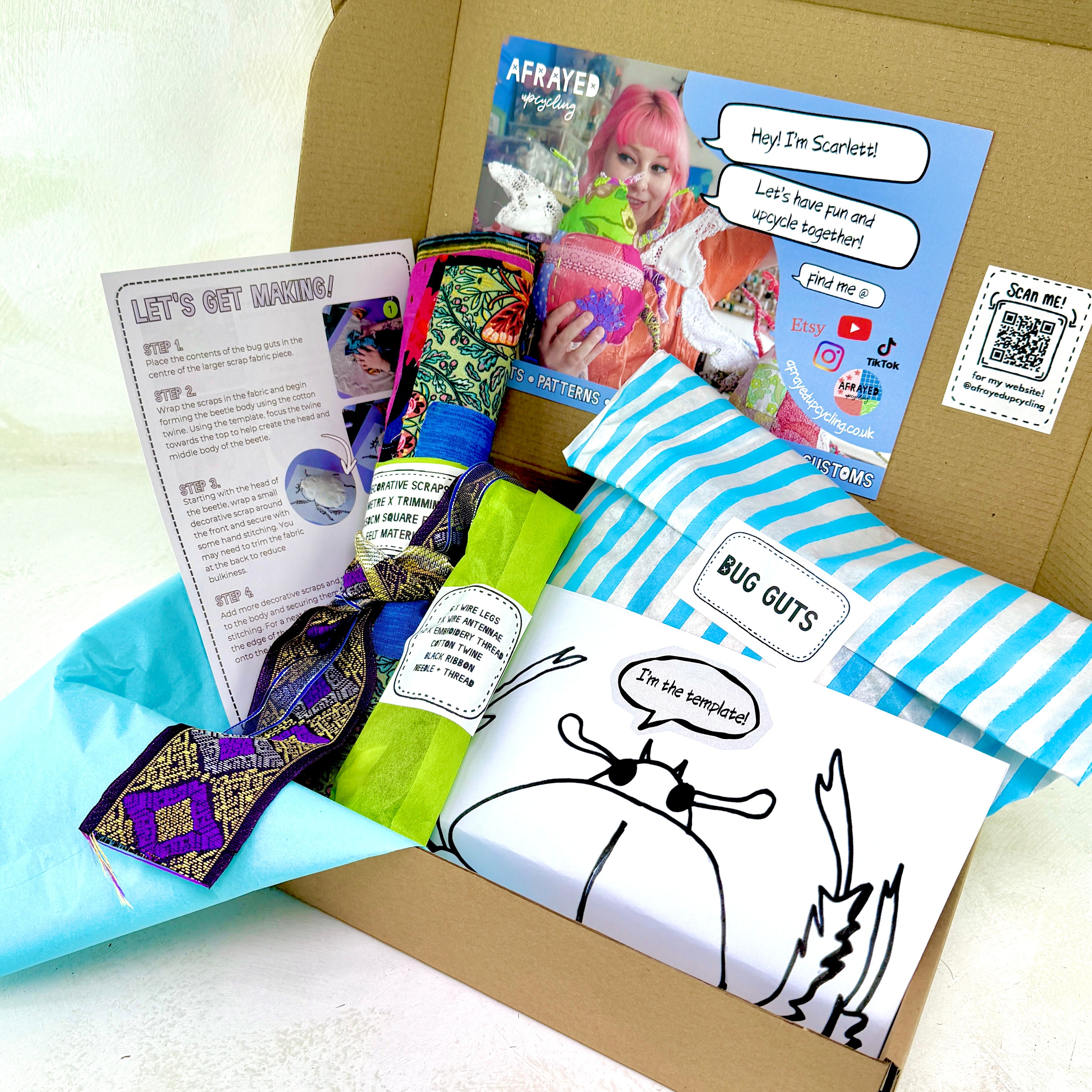 Complete Beetle Sewing Upcycle Kit includes fabric