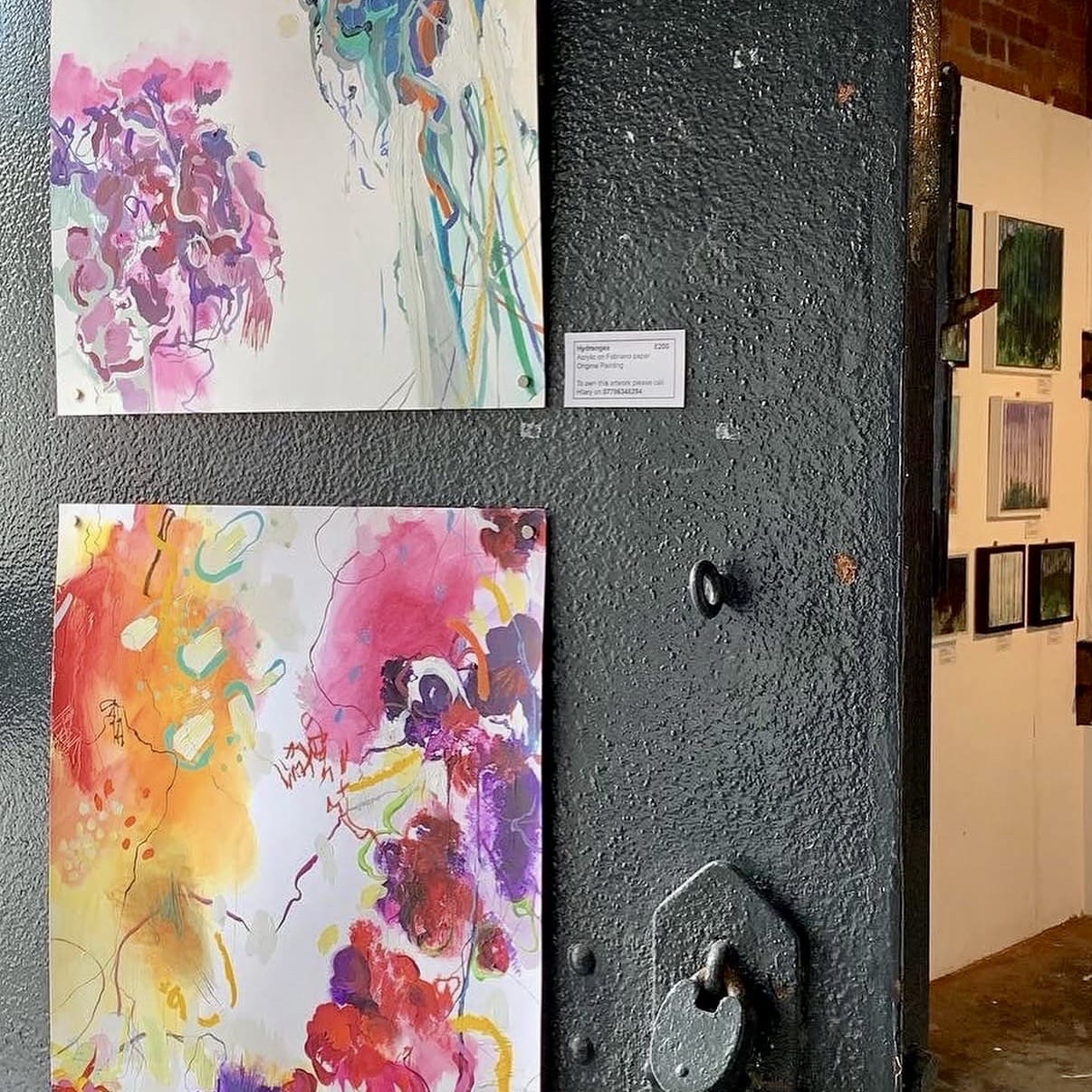 Hilary Dron Abstract painting florals, postcards