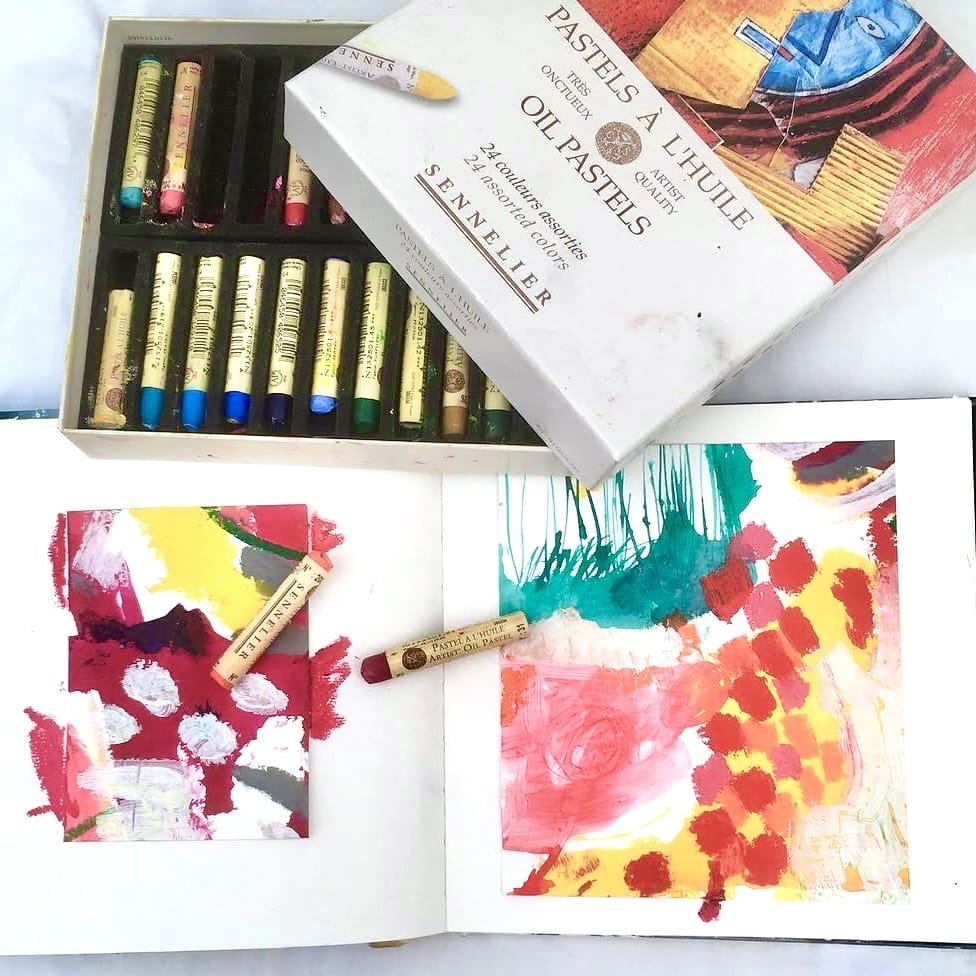 Hilary Dron Abstract painting florals, postcards