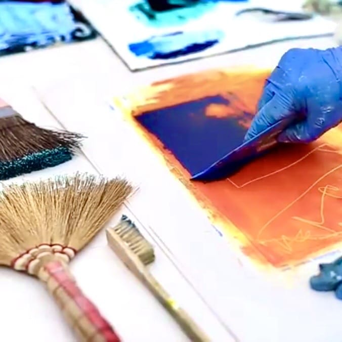 Hilary Dron Cold Wax and oil paint, a seascape workshop